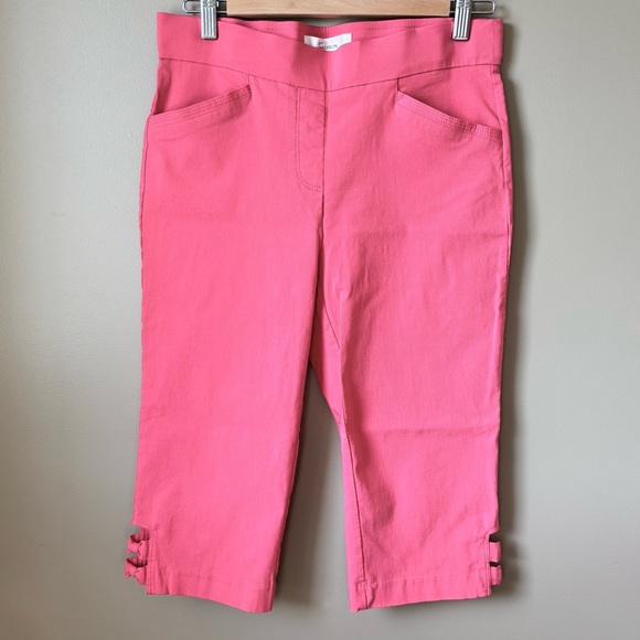 89th & Madison Bright Pink Capri with Bows - Picture 2 of 9